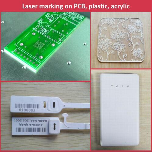 20W プラスチック ポリ塩化ビニール データ マトリックスおよびバーコードのための携帯用繊維レーザーの印機械